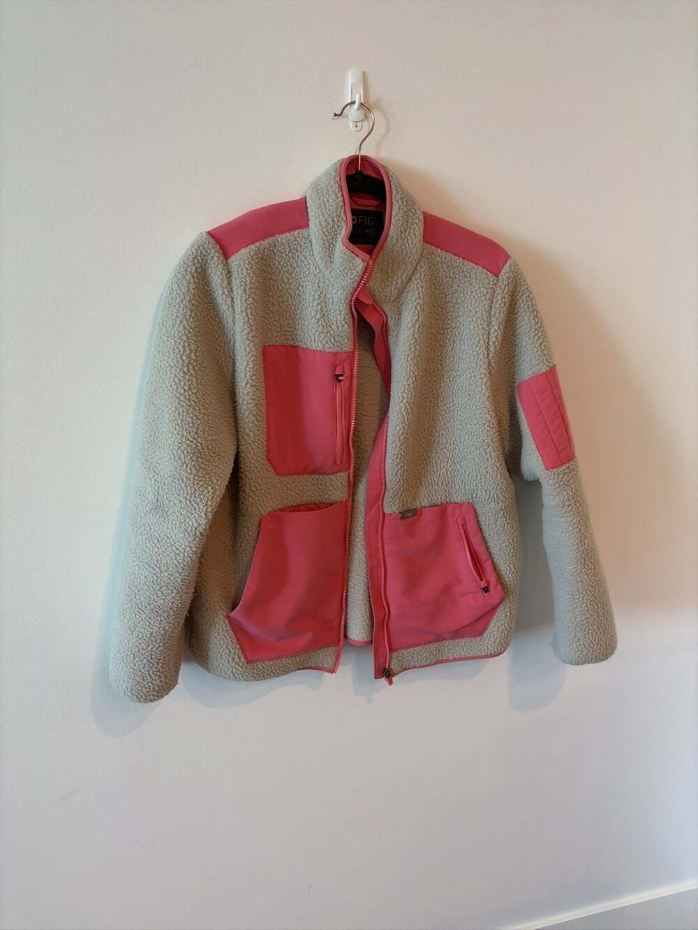 FIGS On-Shift Sherpa Fleece Bomber Jacket